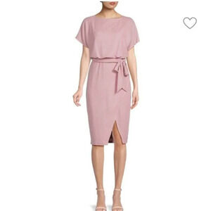 KENSIE Short Sleeve Faux Wrap Midi Dress Sz 14